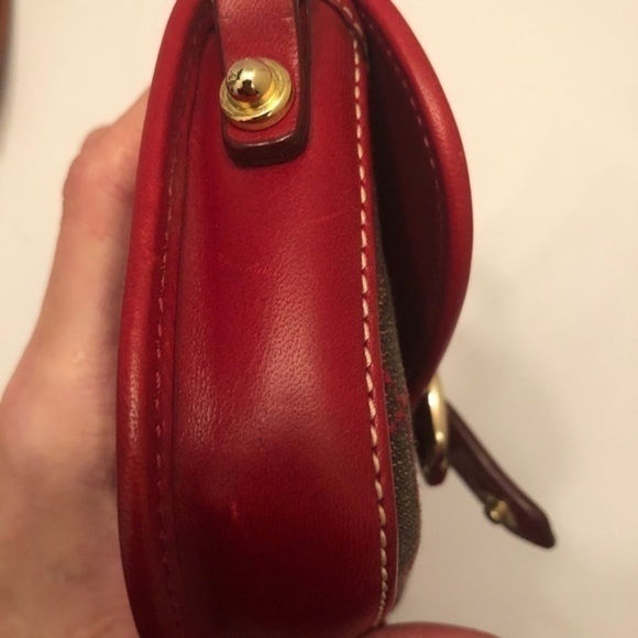 DOONEY & bourke red gray wristlet mini clutch bag